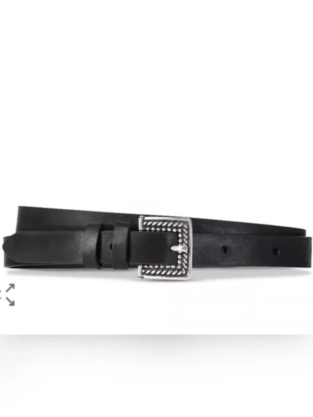 The Kooples Engraved Metal-Buckle Leather Belt In Black NWT LARGE